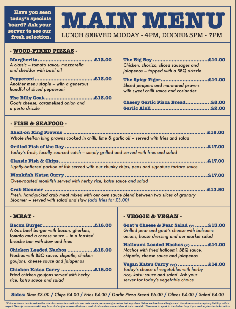 Menu The Watch House-1